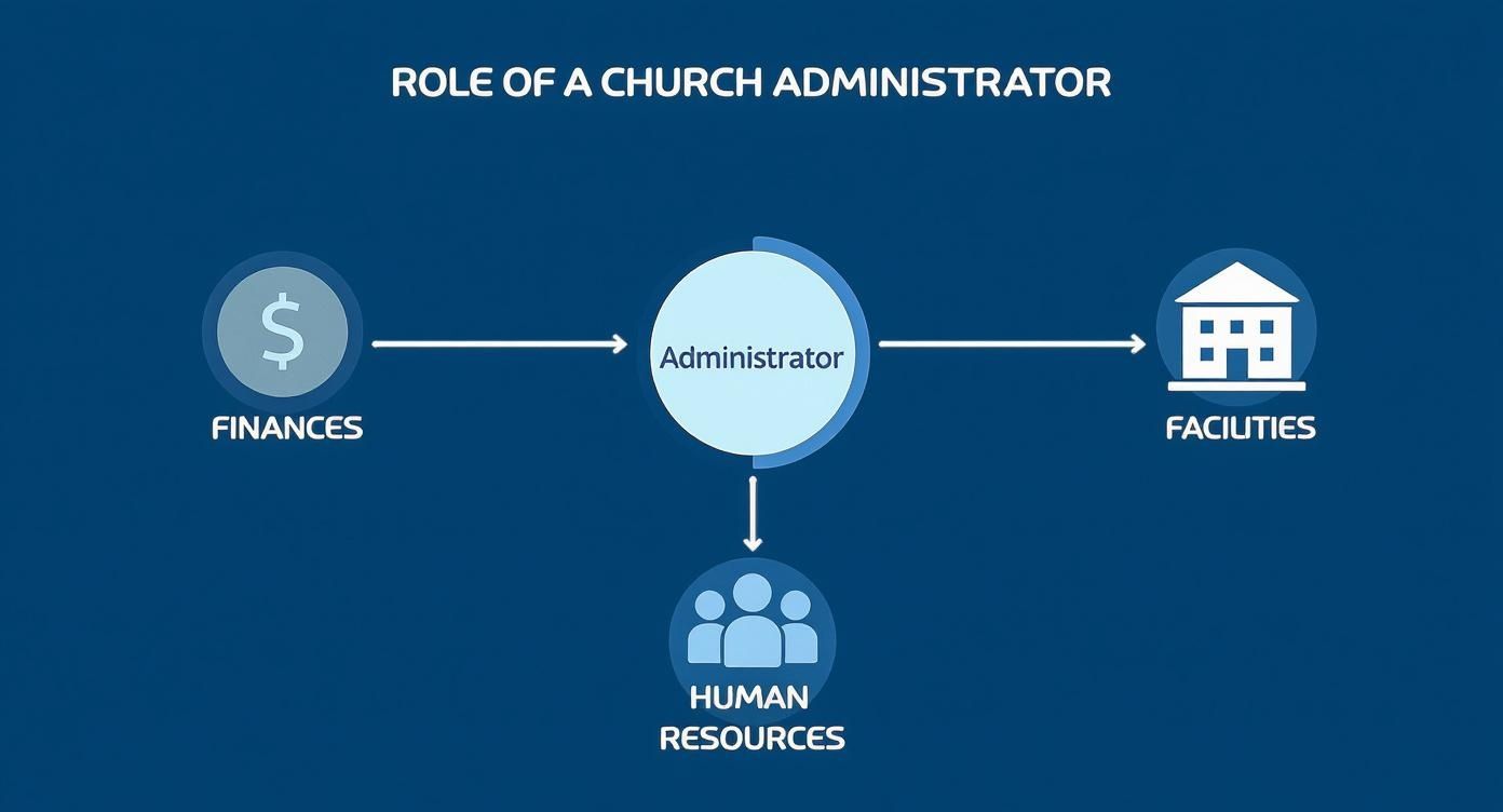 Infographic about duties of a church administrator