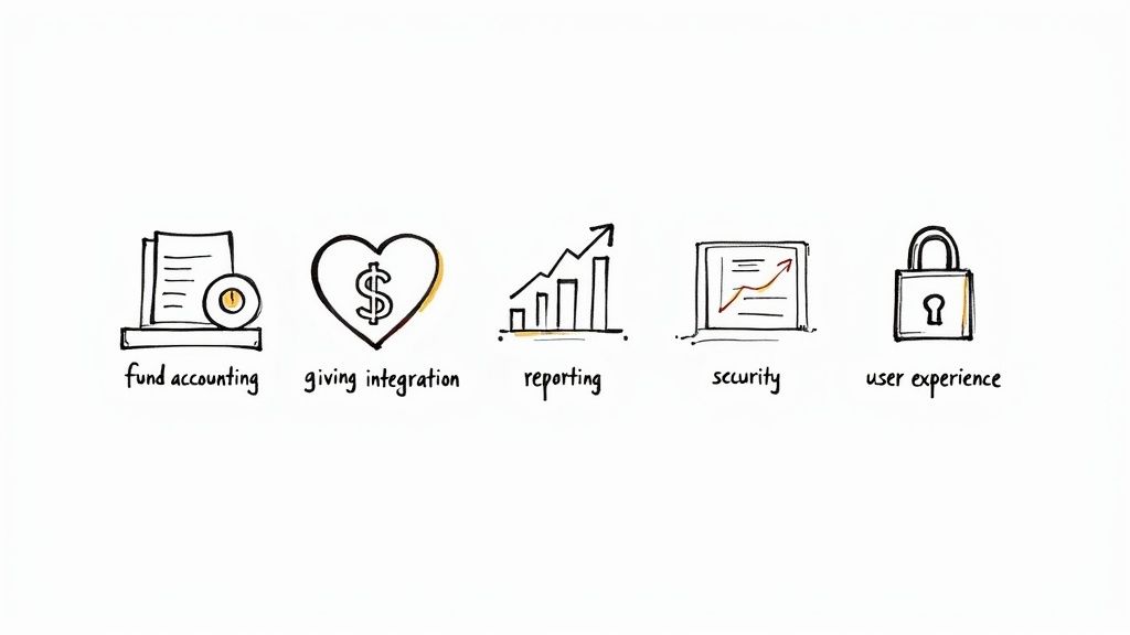 Woman reviewing church financial reports on a tablet and laptop, with charts and graphs visible