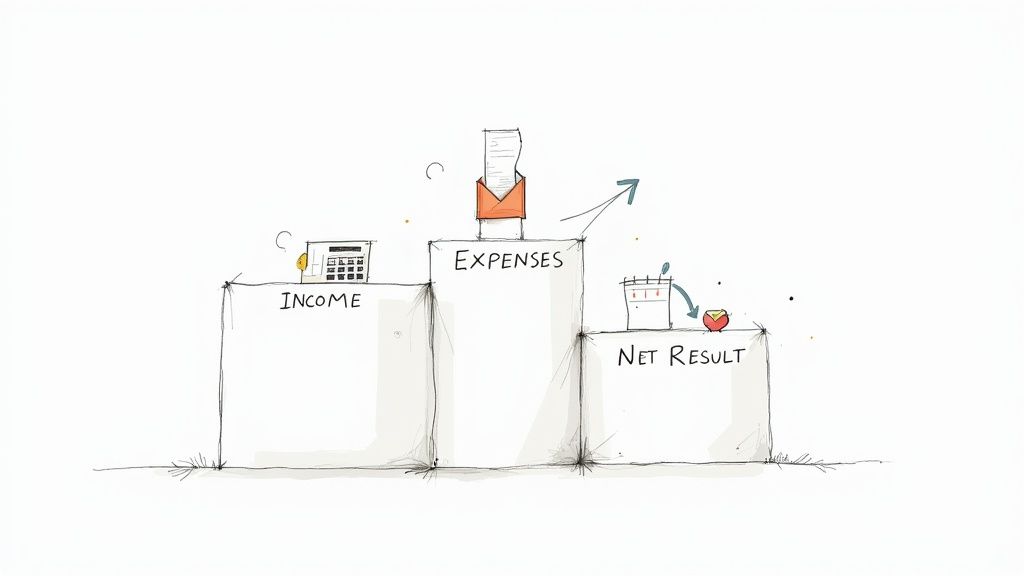 A person at a desk reviewing financial documents and planning a budget.