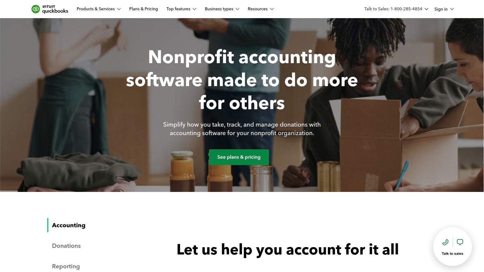 Intuit QuickBooks (Nonprofit page)