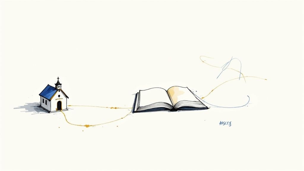 A person reviewing financial documents on a desk with a calculator and coffee.