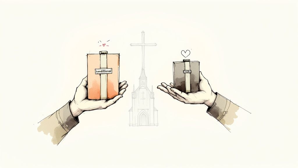 A close-up of a donation jar with cash and a label for a specific fund.