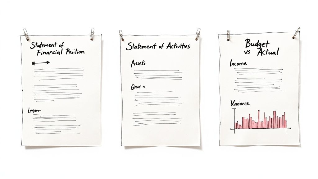 A person reviewing a financial report on a tablet, symbolizing the importance of church financial reporting.