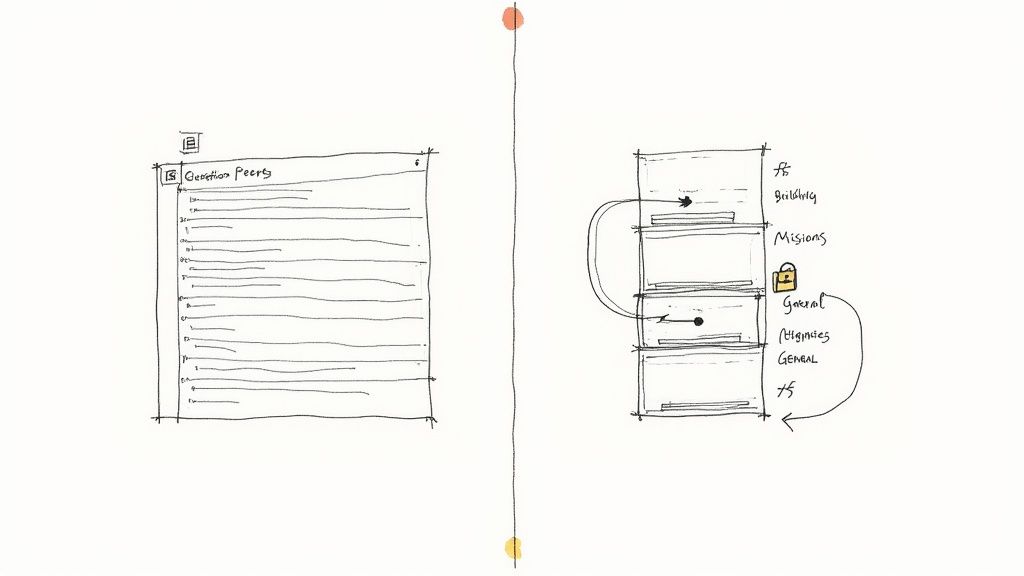 A person at a desk reviewing church financial documents on a computer and tablet, looking concerned.